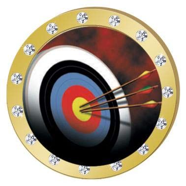 Crown Awards Archery Gold Rhinestone Pin, Gold Archery Pins, 50 Pack