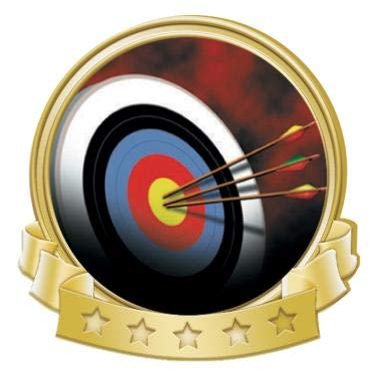 Crown Awards Archery Banner Pin, Gold Archery Pins, 50 Pack