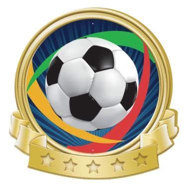 Crown Awards Soccerball with Colored Background Banner Pin, Gold Soccer Pins, 100 Pack Prime
