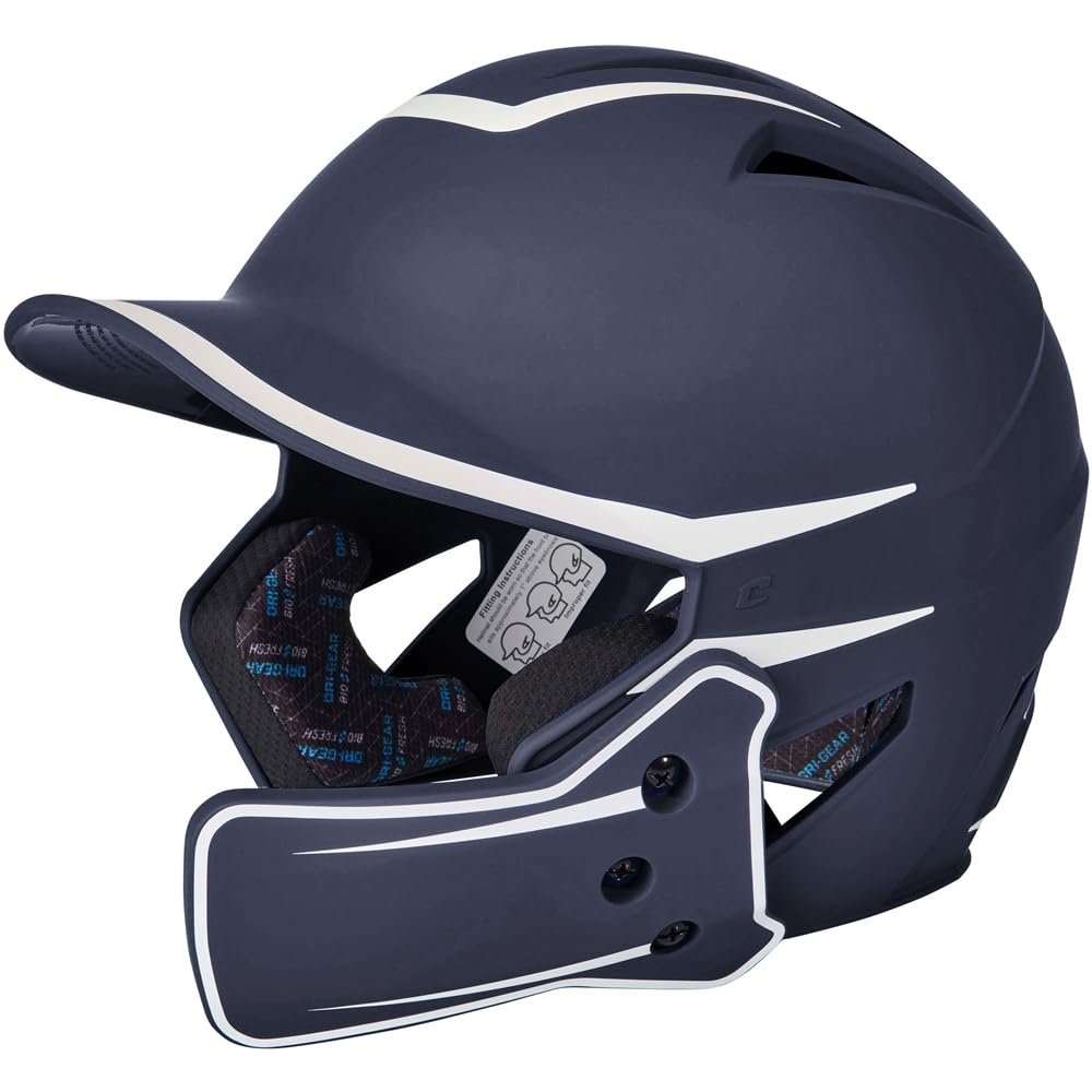 CHAMPRO HX Legend Plus Performance Baseball Batting Helmet with Removeable Jaw Guard in Two-Tone Color Matte Finish Medium