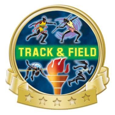 Crown Awards Track and Field Banner Pin, Gold Track and Field Pins, 100 Pack Prime