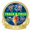 Crown Awards Track and Field Banner Pin, Gold Track and Field Pins, 100 Pack Prime view 1
