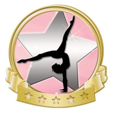 Crown Awards Gymnastics Female Banner Pin, Gold Gym Pins, 100 Pack Prime