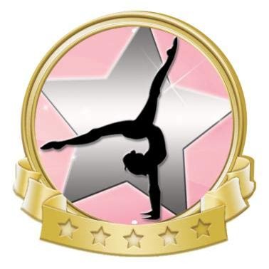Crown Awards Gymnastics Female Banner Pin, Gold Gym Pins, 100 Pack Prime