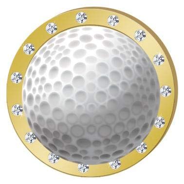 Crown Awards Golf Gold Rhinestone Pin, Gold Golf Pins, 100 Pack Prime
