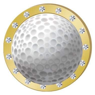 Crown Awards Golf Gold Rhinestone Pin, Gold Golf Pins, 100 Pack Prime