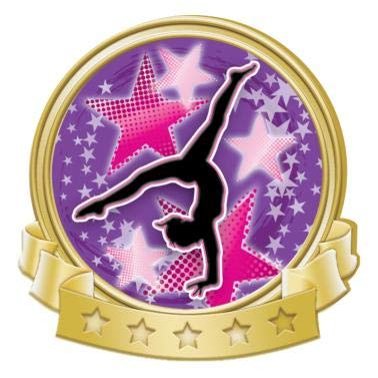 Crown Awards Gymnastics Star Confetti Banner Pin, Gold Gymnastics Pins, 30 Pack Prime