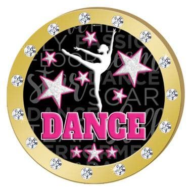 Crown Awards Pink and White Dance Gold Rhinestone Pin, Gold Dance Pins, 20 Pack Prime