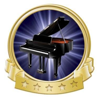 Crown Awards Piano Banner Pin, Gold Piano Pins, 100 Pack Prime