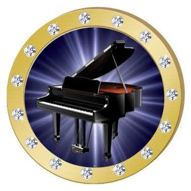 Crown Awards Piano Gold Rhinestone Pin, Gold Piano Pins, 100 Pack Prime