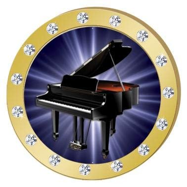 Crown Awards Piano Gold Rhinestone Pin, Gold Piano Pins, 100 Pack Prime