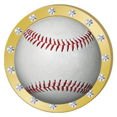 Crown Awards Baseball Gold Rhinestone Pin, Gold Baseball Pins, 100 Pack