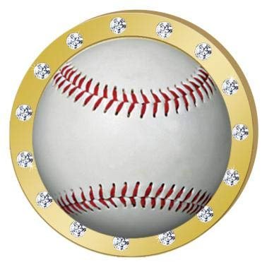 Crown Awards Baseball Gold Rhinestone Pin, Gold Baseball Pins, 100 Pack