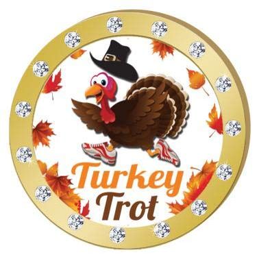 Crown Awards Turkey Trot Gold Rhinestone Pin, Gold Thanksgiving Pins, 100 Pack Prime
