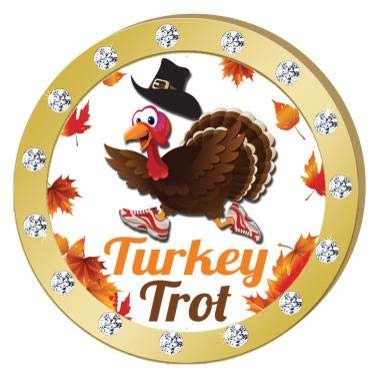 Crown Awards Turkey Trot Gold Rhinestone Pin, Gold Thanksgiving Pins, 100 Pack Prime