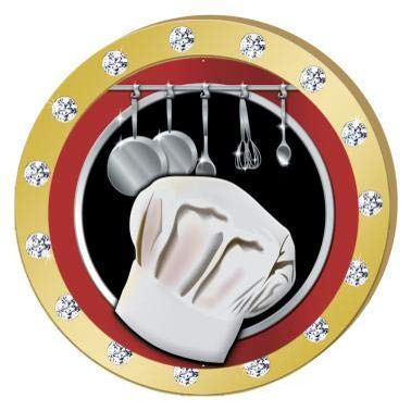 Crown Awards Chef Gold Rhinestone Pin, Gold Cooking Pins, 100 Pack Prime