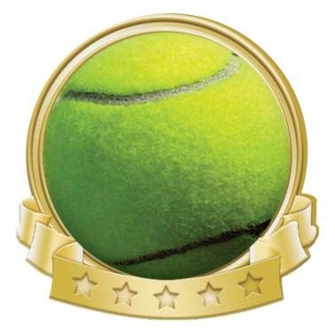 Crown Awards Tennis Ball Banner Pin, Gold Tennis Pins, 100 Pack Prime