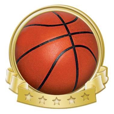Crown Awards Basketball Banner Pin, Gold Basketball Pins, 100 Pack