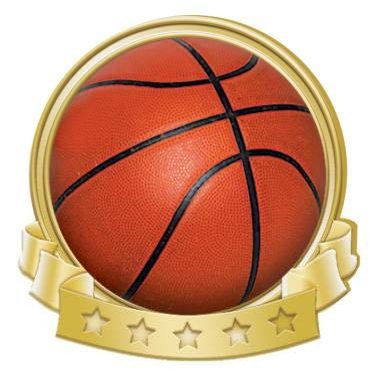 Crown Awards Basketball Banner Pin, Gold Basketball Pins, 100 Pack