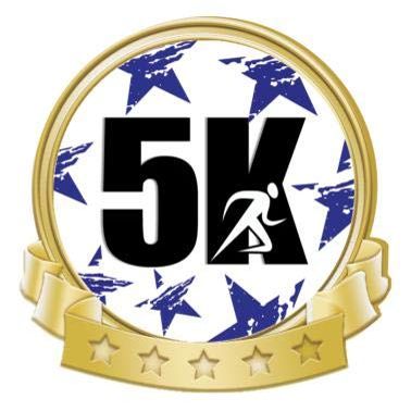 Crown Awards 5K Running Banner Pin, Gold Running Pins, 100 Pack