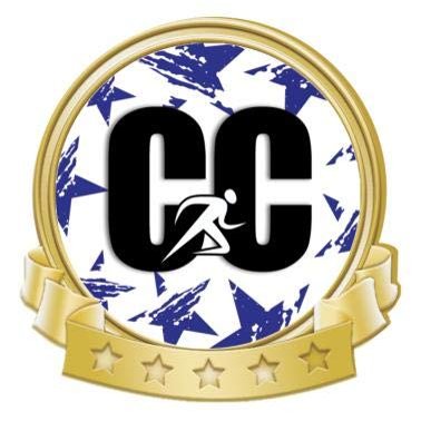 Crown Awards Cross Country Blue Stars Banner Pin, Gold Cross Country Pins, 50 Pack Prime