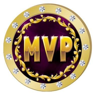 Crown Awards MVP Gold Rhinestone Pin, Gold MVP Pins, 100 Pack Prime
