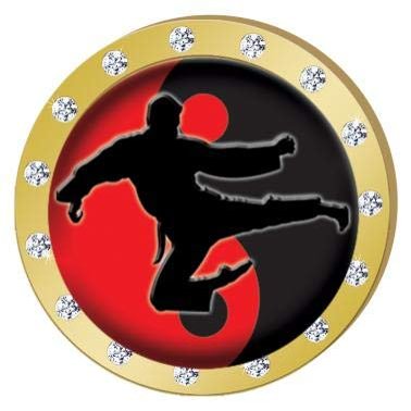 Crown Awards Karate Gold Rhinestone Pin, Gold Karate Pins, 30 Pack Prime