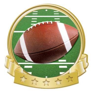 Crown Awards Football Banner Pin, Gold Football Pins, 100 Pack Prime