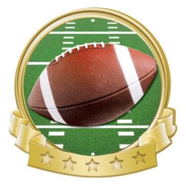 Crown Awards Football Banner Pin, Gold Football Pins, 100 Pack Prime