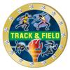 Crown Awards Track and Field Gold Rhinestone Pin, Gold Track and Field Pins, 30 Pack Prime view 1