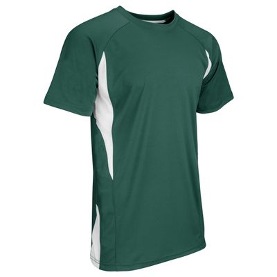 Champro Top Spin Lightweight Polyester Baseball Jersey, Youth Large, Forest Green,White