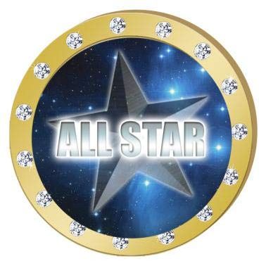 Crown Awards All Star Gold Rhinestone Pin, Gold Achievement Pins, 100 Pack Prime