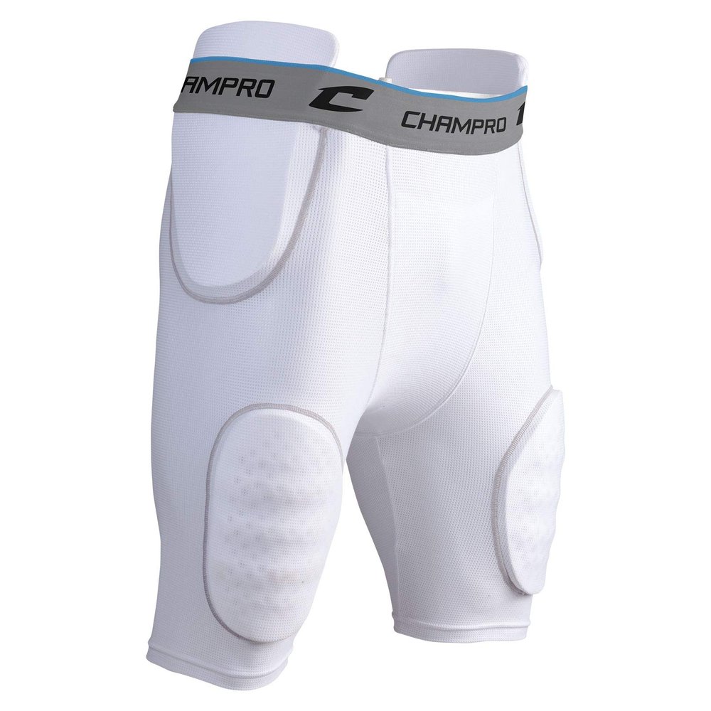 CHAMPRO Formation 5-Pad Integrated Football Girdle,White, Grey,XX-Large