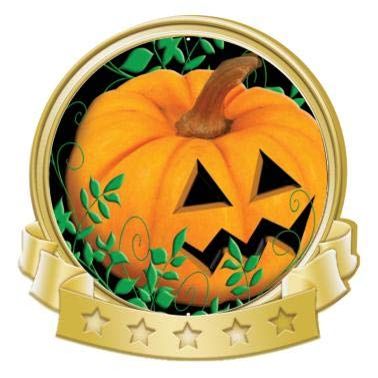 Crown Awards Halloween Pumpkin Banner Pin, Gold Halloween Pins, 20 Pack Prime
