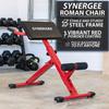Synergee Roman Chair. Red Coated Steel Hyperextension Machine. GHD Ab Bench for Lower Back Workout, Hyper Exercises. view 2