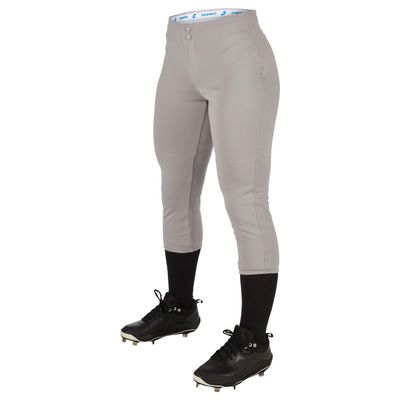 Champro Girls' Fireball Low-Rise Knicker-Style Fastpitch Softball Pants in Solid Color with Reinforced Knees