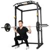 PowerTec Workbench Power Rack and Squat Rack, Black, 1000 lbs Max Load - Durable Strength Training Equipment with Multi-Grip Bar, Dip Handles, J-Hooks - Power Cage view 1