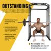 PowerTec Workbench Power Rack and Squat Rack, Black, 1000 lbs Max Load - Durable Strength Training Equipment with Multi-Grip Bar, Dip Handles, J-Hooks - Power Cage view 2