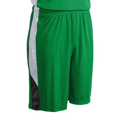 Champro Rebel Polyester Basketball Short, Youth Large, Kelly Green, Black, White
