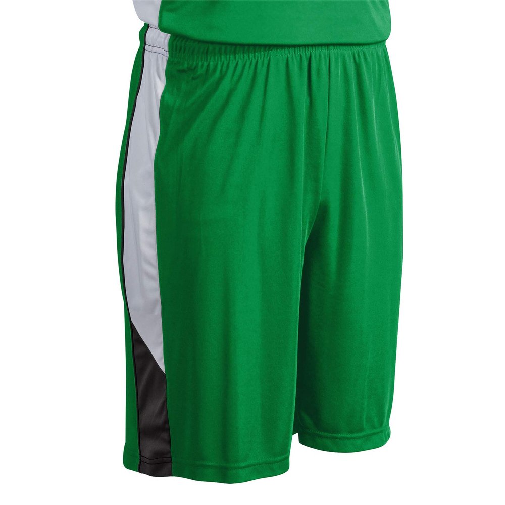 Champro Rebel Polyester Basketball Short, Youth Large, Kelly Green, Black, White