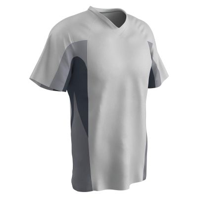 Champro Relief V-Neck Polyester Jersey, Adult 2X-Large, White,Graphite,White