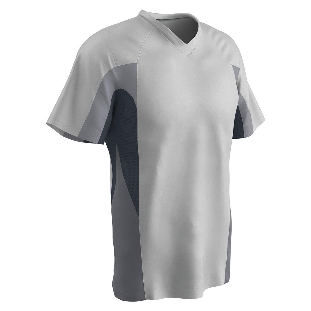 Champro Relief V-Neck Polyester Jersey, Adult 2X-Large, White,Graphite,White