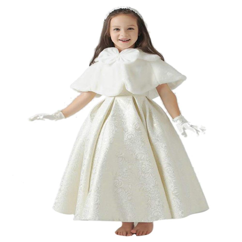 Flower Girl Cape Princess Faux Fur Bolero Shrug Shoulder Cape Shawl Wrap Capelet