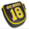 ReadyGOLF Gilmore #18 Jersey Embroidered Putter Cover - Mallet view 1