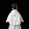 LeJulyeekay Ivory Flower Girl Faux Fur Wraps Cape Kids First Communion Fur Capelet for Girls view 2