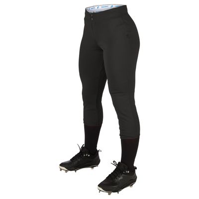 Champro Girls' Fireball Low-Rise Knicker-Style Fastpitch Softball Pants in Solid Color with Reinforced Knees