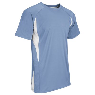 Champro Top Spin Lightweight Polyester Baseball Jersey, Adult 2X-Large, Light Blue,White