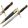 15.5" Replica Gold Medieval Crusader Dagger with Scabbard view 1