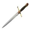 15.5" Replica Gold Medieval Crusader Dagger with Scabbard view 2