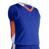 Champro Rebel Polyester Basketball Jersey, Youth Large, Royal, Orange, White view 1